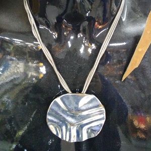 Chico's Silver tone Medallion Necklace (FC1-2)